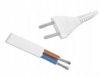 Przewód kabel z wtyczką płaską 1,5m BIAŁY