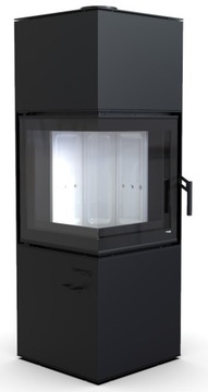 PIEC PIECYK KOMINEK NAROŻNY NA DREWNO DEFRO HOME QUADROOM 9,6 kW CZARNY EKO