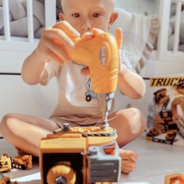 Мега-поворотный экскаватор для строительной площадки 5 в 1 XXL, набор WOOPIE DIY