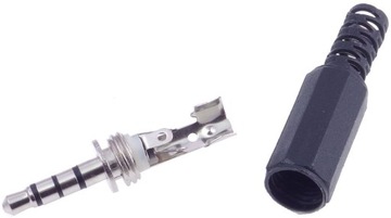 Вилка jack 3,5, 4 контакта, пластик, PLUG J3.5-4POL/PLAST