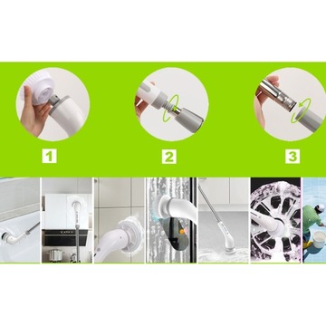 ELEKTRYCZNA SZCZOTKA OBROTOWA SPIN SCRUBBER SPRZĄTAJĄCA UNIWERSALNA 8W1