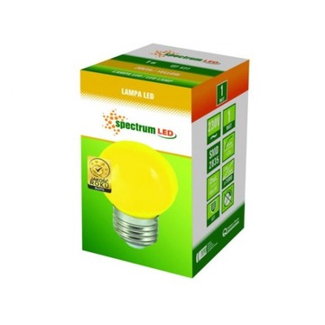 Żarówka LED E27 1W żółta kulka do GIRLAND 20lm