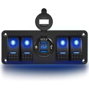 ROZDZIELNIA NA 12V Z USB I WOLTOMIERZEM - 06014