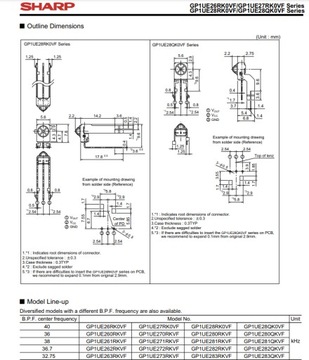 Инфракрасный приемник 38kh gp1ue261rkvf sharp x2