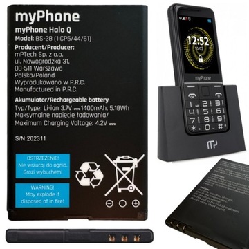 Oryginalna bateria HALO Q / Q+ MyPhone nowa BS-28 1400 mAh NTC akumulator