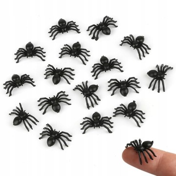 Plastikowy Pająk Zabawka Prank Czarny Halloween
