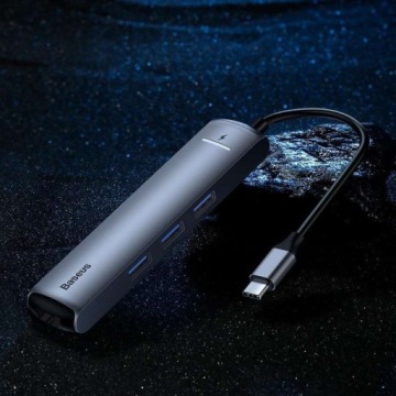 Адаптер Baseus HUB 6in1 USB-C — USB HDMI RJ45 USBC