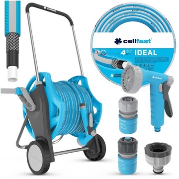 Садовый шланг на тележке, катушка, катушка Cellfast, комплект спринклеров STRONG, 3/4 дюйма, 30 м