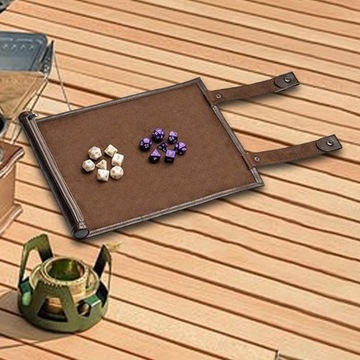 Ящик для хранения коврика для игральных костей, мягкий внутренний держатель из полиуретана для многосторонних игральных костей, коричневый