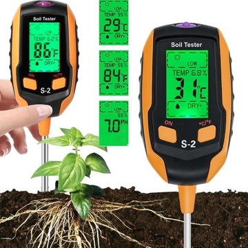 Dirvožemio rūgščių matuoklis skaitiklis testeris sodo ph dirvožemio žemė temperatūra drėgmė