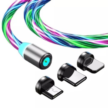 KABEL MAGNETYCZNY 2M MICRO TYP-C IPHONE ŚWIECĄCY