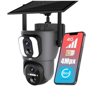 Solarna kamera na kartę SIM 4G DWA OBIEKTYWY FULL HD wymienna bateria DVS