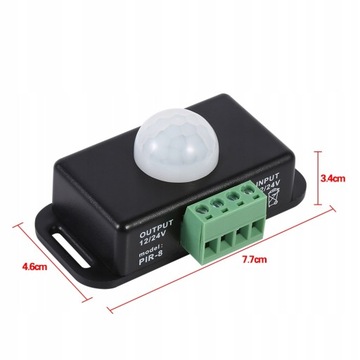 ŚCIENNY CZUJNIK RUCHU PIR ZEWNĘTRZNY LED NATYNKOWY CZUJKA SENSOR