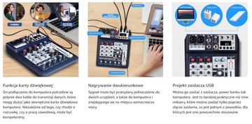 Аудиомикшер Depusheng DE8, 8-канальный USB PAD, 16-битный процессор DSP FX