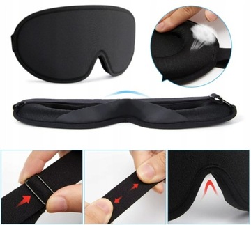 SLEEPING EYESPATCHER 3D LIGHT BLACKING TRAVEL MASK, РЕГУЛИРУЕМАЯ