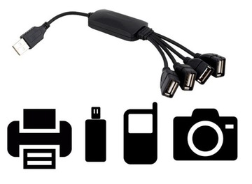 USB-концентратор, 4-портовый разветвитель, разветвитель с кабелем