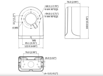 Настенный адаптер Dahua DH-PFB204W Белый