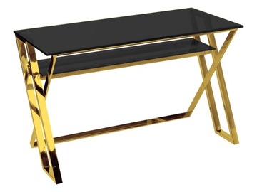 Złote eleganckie szklane biurko 119x58x74 GG1008