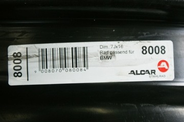 RÁFKY OCELOVÉ 7JX16 H2 ET31 5X120 BMW F30 F31 F35