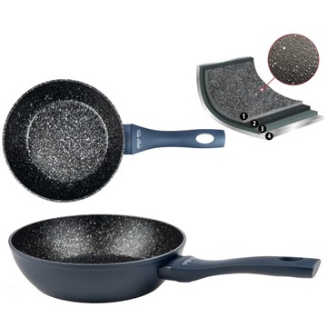 PATELNIA GRANITOWA GŁĘBOKA TRADYCYJNA POWŁOKA NON-STICK 24 CM INDUKCJA