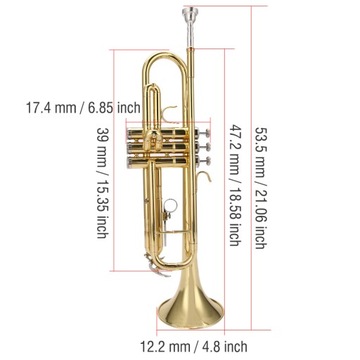Плоская золотая латунная труба B для начинающих, набор инструментов UL