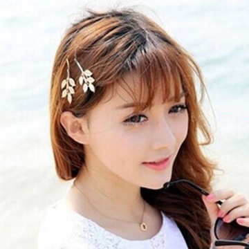 SPINKA DO WŁOSÓW złota wsuwka DO KOKA listek boho