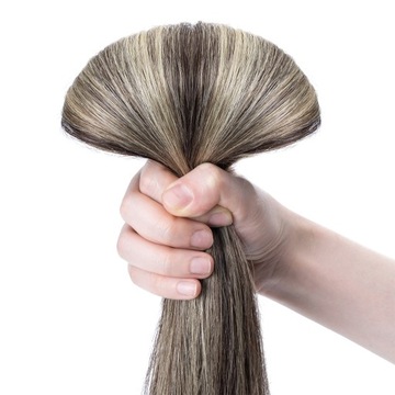 Шиньон 40 см, 7 лент на клипсах, 100% натуральные волосы # 4T4P27, омбре