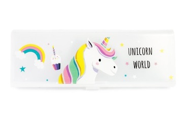 TWARDY PIÓRNIK ORGANIZER flaming UNICORN kawaii