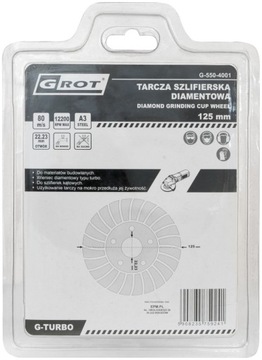 АЛМАЗНЫЙ ШЛИФОВАЛЬНЫЙ ДИСК G-TURBO 125MM