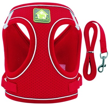 Ненапорная шлейка для средней собаки + поводок размера L.