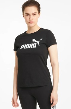 PUMA T-SHIRT DAMSKI KLASYCZNY CZARNY LOGO 36 1RXH