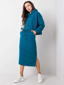 Спортивный комплект ЖЕНСКИЙ ЮБКА МИДИ СВИТШИРТ F109 черный 38 M