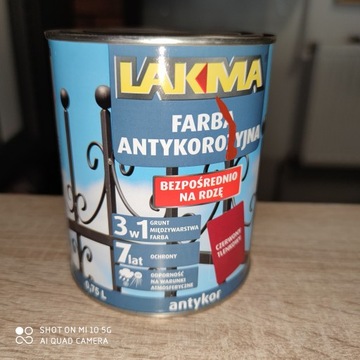 Farba antykorozyjna Lakma Czerwona Tlenkowa 0,75L