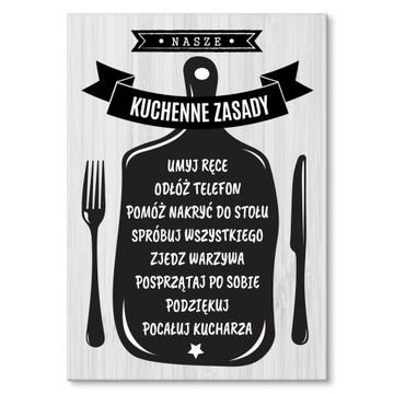 OBRAZ BLACHA METALOWA DO KUCHNI JADALNI ZASADY