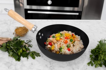 PATELNIA WOK wok ze stali węglowej do dań azjatyckich głęboki chińskie