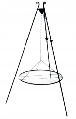 Grill trójnóg 185 cm Ruszt chromowany 80 cm z łańcuszkami mocny wyrób PL