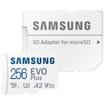 Карта памяти Micro SD Samsung EVO Plus microSDXC 256 ГБ C10 A2 V30 UHS-I U3