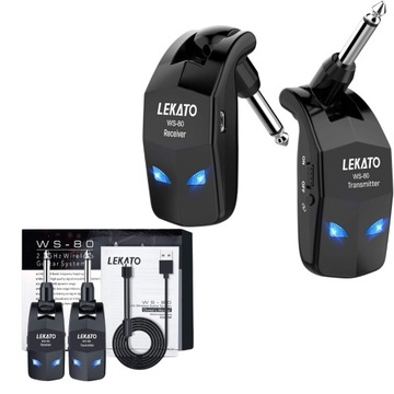 Беспроводная гитарная система 2,4 ГГц, приемник LEKATO WS80