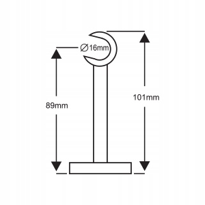 Одинарный U-образный кронштейн Ø16 мм, полированная нержавеющая сталь.