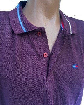 Tommy Hilfiger koszulka polo bordo L Tipped SALE