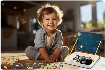 МАГНИТНАЯ ДОСКА ДЛЯ ДЕТЕЙ, РАЗВИВАЮЩАЯ КНИГА-ПАЗЗЛ, НАБОР