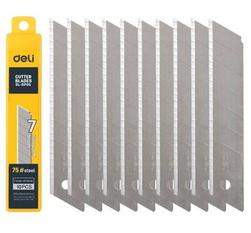 ZESTAW ZAPASOWYCH ŁAMANYCH OSTRZY DELI TOOLS DO NOŻYKA 25MM 10 SZTUK