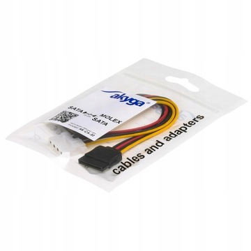 Adapter z kablem SATA / Molex / SATA (f) 2x 15cm
