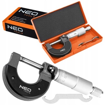 NEO MIKROMETR NONIUSZOWY ANALOGOWY 0-25 mm / 0,01 mm MIKROMIERZ ZEWNĘTRZNY