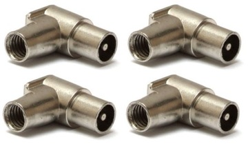 4x WTYK ANTENOWY KĄTOWY WTYK TV IEC Telmor WKW-506