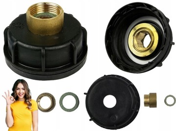 ADAPTER GW 1 CAL REDUKCJA na zawór nypel zbiornik 1000L IBC MAUZER MAUSER