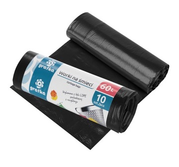 GRATKA Worki na śmieci 60l LDPE, 10 szt.