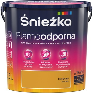 Farba lateksowa Plamoodporna 2,5L P32 Śmiała