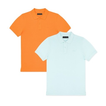Zestaw 2 t-shirtów granatowy i pomarańczowy 100% bawełna PAKO LORENTE L