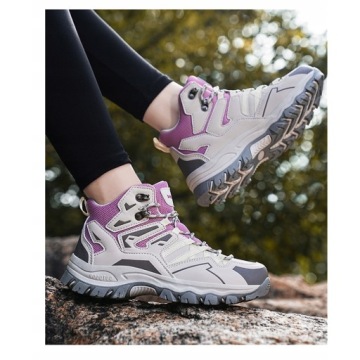 МОДНЫЕ ЖЕНСКИЕ ТРЕККИНГОВЫЕ ОБУВИ ГОРНО-ТУРИСТИЧЕСКИЕ СПОРТИВНЫЕ ФИОЛЕТОВЫЕ